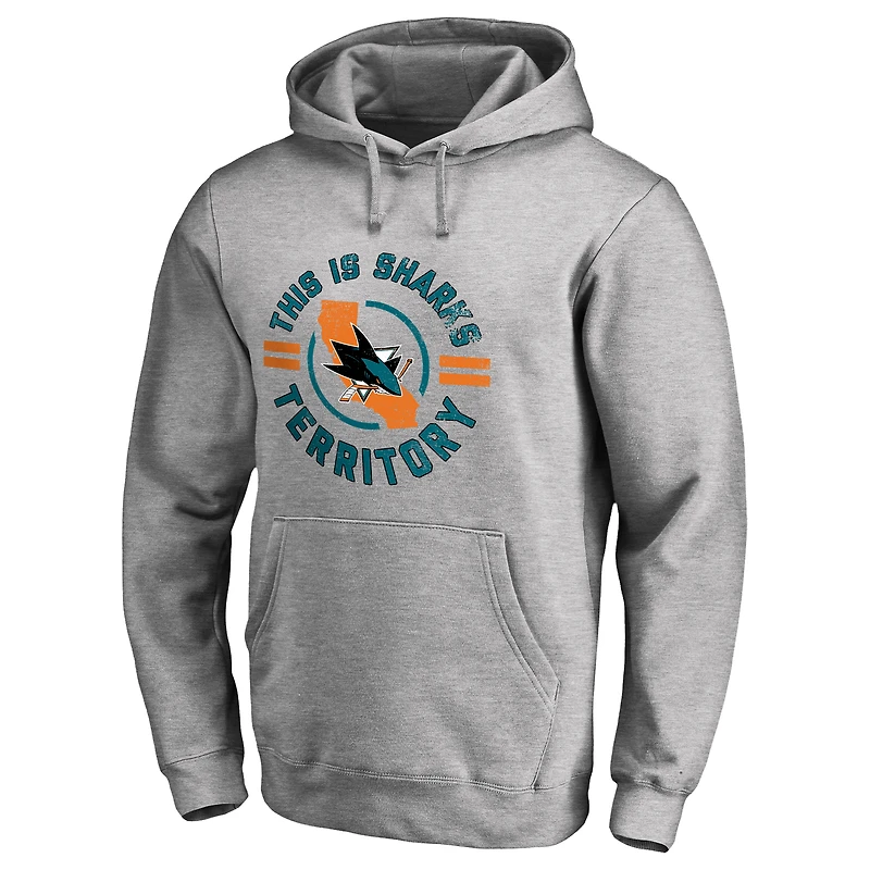 Men's Ash San Jose Sharks Hometown Collection Sharks Territory Pullover Hoodie
