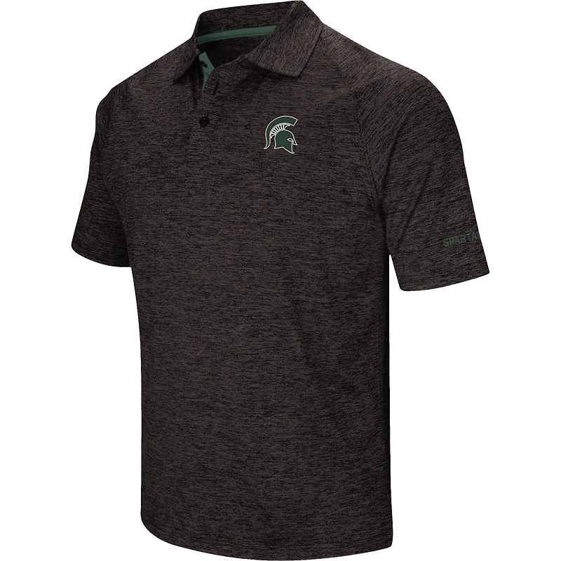 Men's Colosseum Black Michigan State Spartans Down Swing Polo