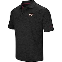 Men's Colosseum Black Virginia Tech Hokies Down Swing Polo