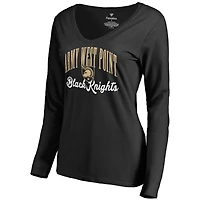 Women's Black Army Black Knights Victory Script Long Sleeve T-Shirt