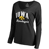 Women's Black Iowa Hawkeyes Victory Script Long Sleeve T-Shirt