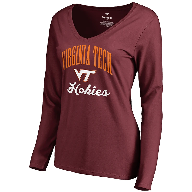 Women's Maroon Virginia Tech Hokies Victory Script Long Sleeve T-Shirt