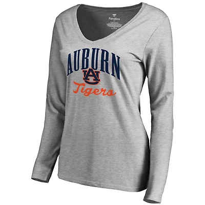 Women's Ash Auburn Tigers Victory Script Long Sleeve T-Shirt