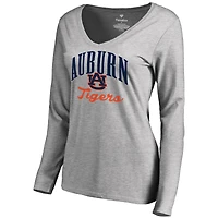 Women's Ash Auburn Tigers Victory Script Long Sleeve T-Shirt