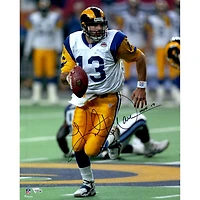 Kurt Warner St. Louis Rams Autographed 16" x 20" Super Bowl Photograph with "HOF 17" Inscription
