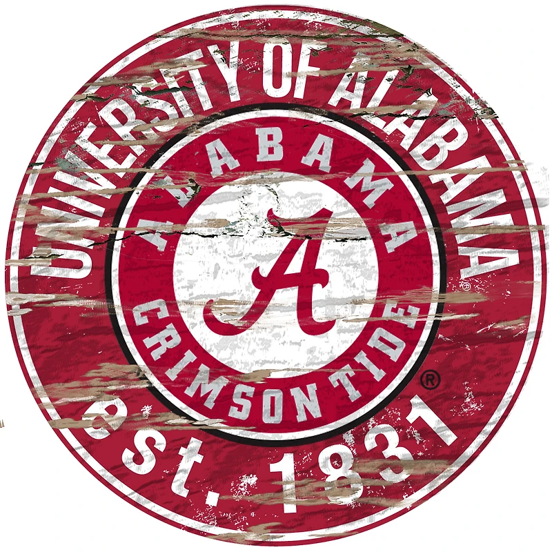 Alabama Crimson Tide 23.5" Distressed Round Sign