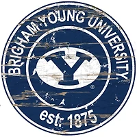 BYU Cougars 23.5" Distressed Round Sign