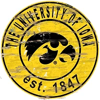 Iowa Hawkeyes 23.5" Distressed Round Sign
