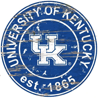 Kentucky Wildcats 23.5" Distressed Round Sign