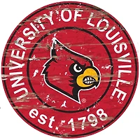 Louisville Cardinals 23.5" Distressed Round Sign