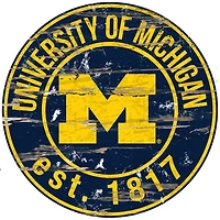 Michigan Wolverines 23.5" Distressed Round Sign