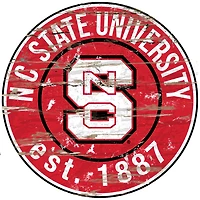 NC State Wolfpack 23.5" Distressed Round Sign