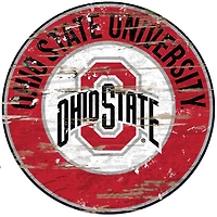 Ohio State Buckeyes 23.5" Distressed Round Sign