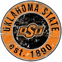 Oklahoma State Cowboys 23.5" Distressed Round Sign