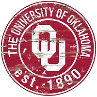 Oklahoma Sooners 23.5" Distressed Round Sign