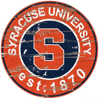 Syracuse Orange 23.5" Distressed Round Sign
