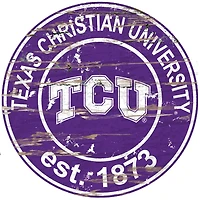 TCU Horned Frogs 23.5" Distressed Round Sign