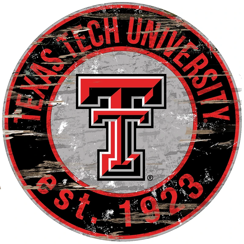 Texas Tech Red Raiders 23.5" Distressed Round Sign