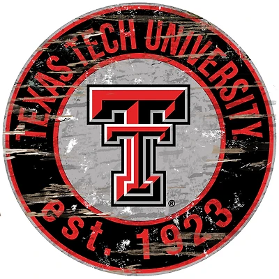 Texas Tech Red Raiders 23.5" Distressed Round Sign