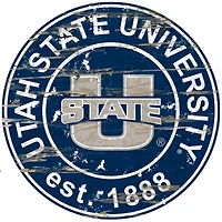 Utah State Aggies 23.5" Distressed Round Sign