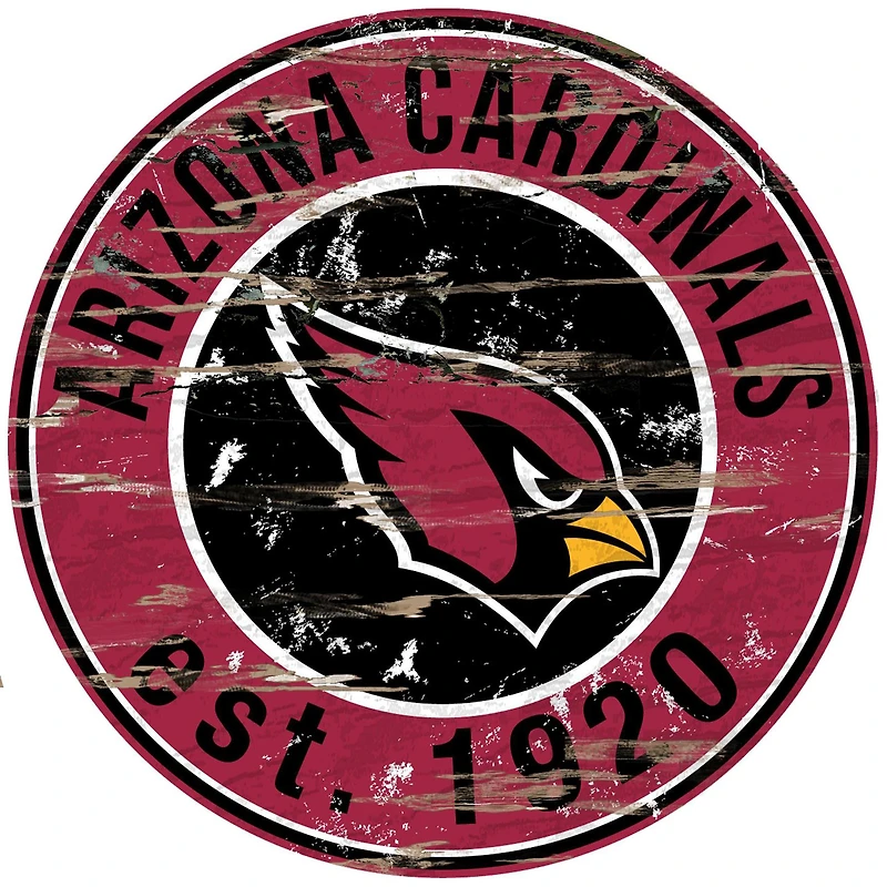 Arizona Cardinals 23.5" Distressed Round Sign