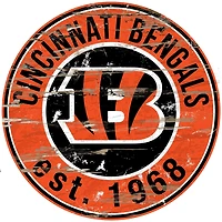 Cincinnati Bengals 23.5" Distressed Round Sign