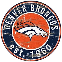 Denver Broncos 23.5" Distressed Round Sign