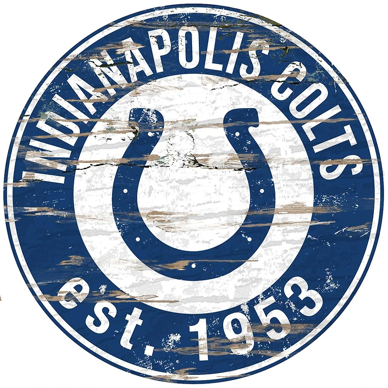 Indianapolis Colts 23.5" Distressed Round Sign