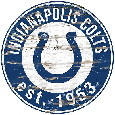 Indianapolis Colts 23.5" Distressed Round Sign