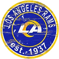 Los Angeles Rams 23.5" Distressed Round Sign