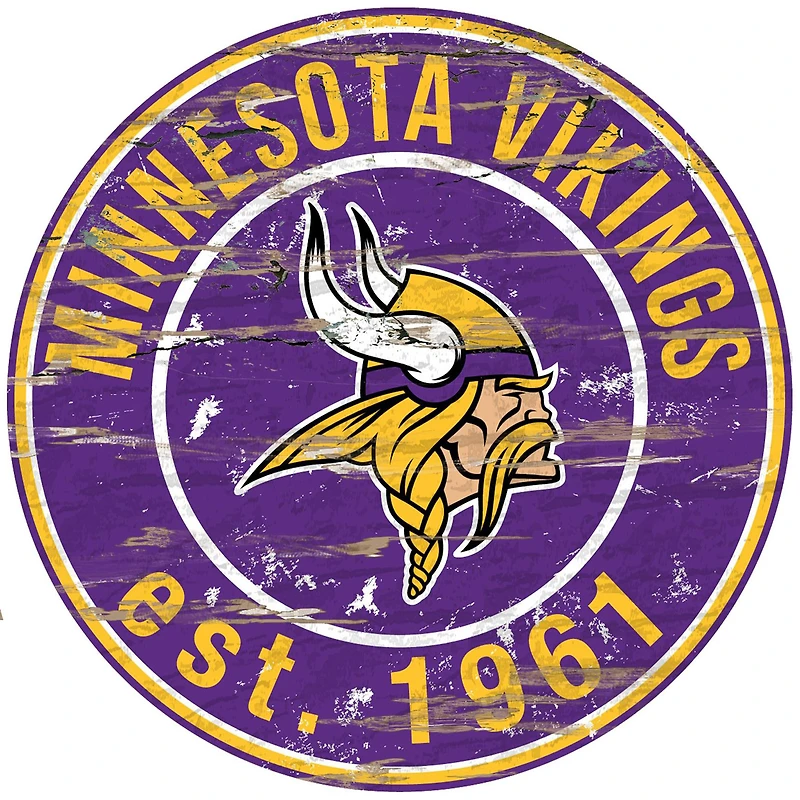 Minnesota Vikings 23.5" Distressed Round Sign