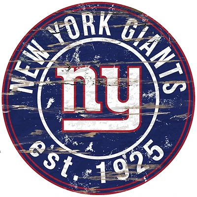 New York Giants 23.5" Distressed Round Sign