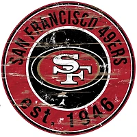 San Francisco 49ers 23.5" Distressed Round Sign