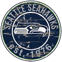 Seattle Seahawks 23.5" Distressed Round Sign