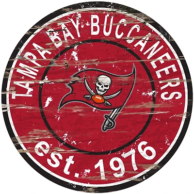 Tampa Bay Buccaneers 23.5" Distressed Round Sign
