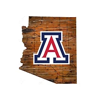 Arizona Wildcats 23.5" x 23.5" Distressed State with Logo Sign