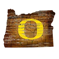 Oregon Ducks 23.5" x 23.5" Distressed State with Logo Sign
