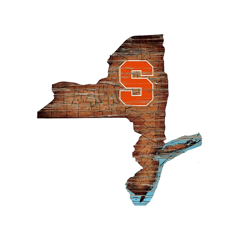 Syracuse Orange 23.5" x 23.5" Distressed State with Logo Sign