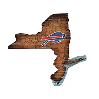 Buffalo Bills 23.5" x 23.5" Distressed State with Logo Sign
