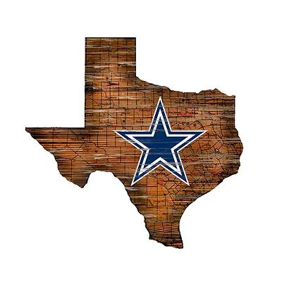 Dallas Cowboys 23.5" x 23.5" Distressed State with Logo Sign