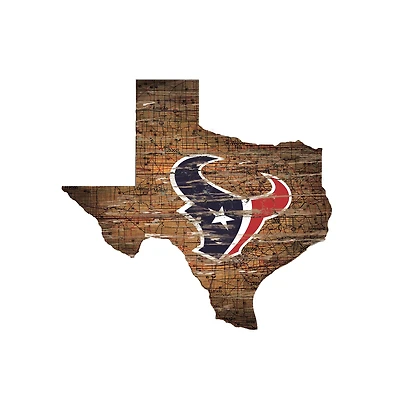 Houston Texans 23.5" x 23.5" Distressed State with Logo Sign