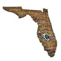 Jacksonville Jaguars 23.5" x 23.5" Distressed State with Logo Sign
