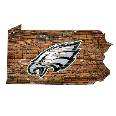 Philadelphia Eagles 23.5" x 23.5" Distressed State with Logo Sign