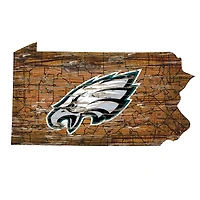 Philadelphia Eagles 23.5" x 23.5" Distressed State with Logo Sign