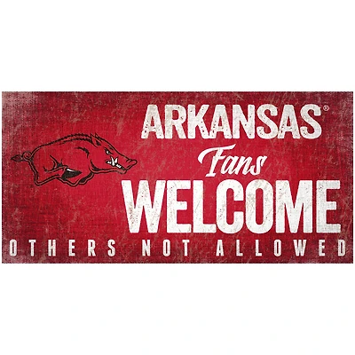 Arkansas Razorbacks 6" x 12" Fans Welcome Sign