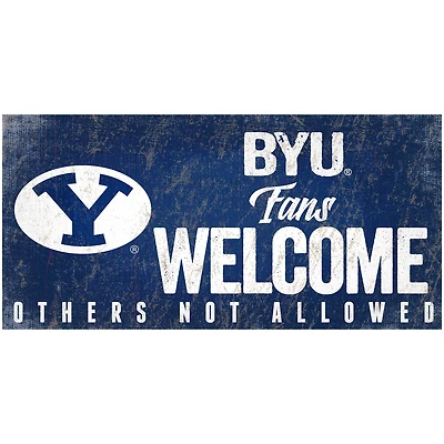 BYU Cougars 6" x 12" Fans Welcome Sign