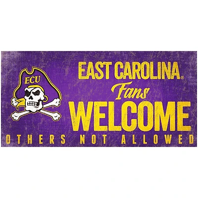 ECU Pirates 6" x 12" Fans Welcome Sign