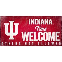 Indiana Hoosiers 6" x 12" Fans Welcome Sign