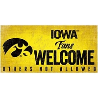 Iowa Hawkeyes 6" x 12" Fans Welcome Sign