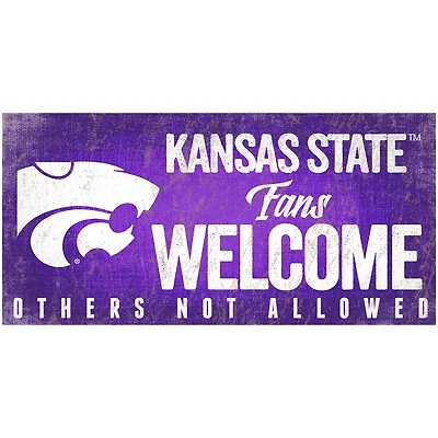 Kansas State Wildcats 6" x 12" Fans Welcome Sign